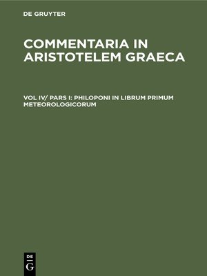 cover image of Philoponi in librum primum meteorologicorum